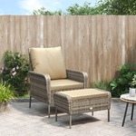 Relaxstoel met voetenbank stof taupe