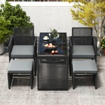 HOMCOM Relaxstoel met ottoman, verstelbare rugleuning, 77 cm x 89 cm x 110 cm, zwart | Aosom.nl