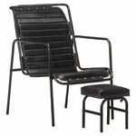 Eleonora Fauteuil 'Marcus' met voetenbank, kleur Lichtgrijs Baquer