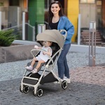 VidaXL Kinderwagen 2-in-1 staal lichtgrijs en zwart