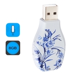 Eenvoudige blauw en wit porselein patroon draagbare Audio Voice Recorder USB Drive 4GB ondersteuning muziek afspelen