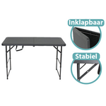 Lowander Inklaptafel - Campingtafel - 120x60 cm - Zwart