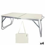 Campingtafel Opvouwbaar In Hoogte Verstelbare Vouwtafel met Aluminium Tafelblad Klaptafel Incl. Draagtas 90 x 60,5 x 52 cm (Zwart)