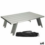 Campingtafel Opvouwbaar Klaptafel Tuintafel met Aluminium Tafelblad voor 4 Personen Incl. Draagtas 95 x 55 x 50 cm Zwart