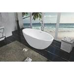 Vrijstaand ligbad BWS ovaal Solid Surface 170x70x85 cm Mat Wit