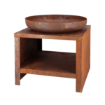 Esschert Vuurschaal met Houtopslag 60 cm Roest