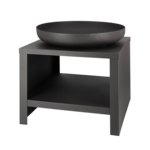 Esschert Design: Vuurschaal 60 cm + Houtopslag - Zwart -
