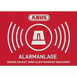 ABUS AU1322 Waarschuwingssticker Alarmsysteem Taal Duits (b x h) 148 mm x 105 mm