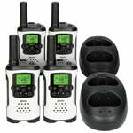 Alecto FR-175 QUADSET - Set van 4 walkie talkies - tot 7 kilometer bereik, wit/zwart