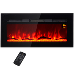 HOMCOM elektrische wandhaard, energiezuinig 1000W/2000W, LED-vlameffect, afstandsbediening, modern design, verwarmingsfunctie | Aosom.nl