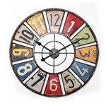 Wandklok 60 cm Analoog Zwart
