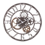 Zendergestuurde Wandklok 32 cm Analoog Bruin/Wit