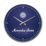 Wandklok Mercedes-Benz Blauw en Zilver