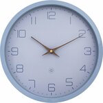 Wandklok 25,5 cm polystyreen en glas blauw