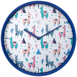 Wandklok 29,5 cm polystyreen en glas goudkleurig en blauw