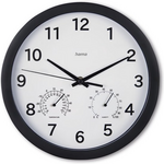 Hama Wandklok Malta met Thermo- en Hygrometer