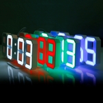 Multifunctionele grote 3D LED digitale Wandklok Alarm met sluimerfunctie 12/24 uur Display voor Home keuken Bureau DC 5V CE Certificated(Green)