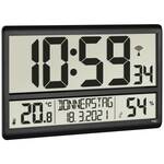 6620 12 inch LED eenvoudige wandklok woonkamer ronde stille digitale temperatuur en vochtigheid elektronische klok (zwart frame US Plug)