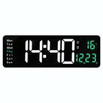 6626 Woonkamer Wandmontage Groot scherm Display LED Digitale Klok Kleur: Wit Temperatuur