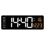 6626 Woonkamer Wandmontage Groot scherm Display LED Digitale Klok Kleur: Groene Temperatuur