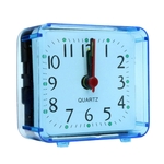 Vierkante wekker transparant geval compacte digitale mini slaapkamer nachtkastje kantoor elektronische klok (roze)