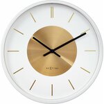 Nextime Wandklok Retro II 25cm Wit/Goud