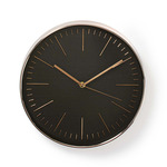 Nedis CLWA015PC30GD Ronde Wandklok Diameter 30 Cm Eenvoudig Te Lezen Cijfers Goud