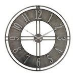 NeXtime ne-3212br wandklok dia. 39.5 cm, polyresin/hout, grijs