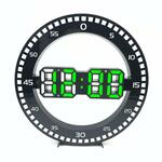 DS-3688L Woonkamer 3D Wandklok Groot Scherm LED Elektronische Klok Kleur: Zwart+Groen
