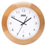 Zendergestuurde Wandklok 32 cm Analoog Bruin/Wit