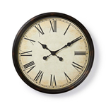Ronde wandklok | Diameter 50 cm | Antieken stijl | Zwart