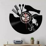 12 inch vinyl record wandklok kapsel meisje 3d retro klok woonkamer decoratie quartz wandklok stijl: zonder licht