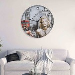 VidaXL Wandklok vintage stijl 60 cm bloemen