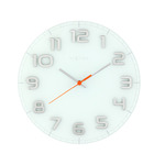 NeXtime ne-8817wi wandklok dia. 30 x 3.5 cm, glass, white, &apos;classy round&apos;