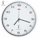 NeXtime ne-90513wi wandklok + weerstation 25cm wit rc aluminium