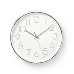 Nedis clwa015pc30sr ronde wandklok diameter 30 cm wit & zilver