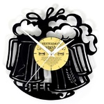 Vinyl wandklok proost bier