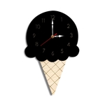 Ice Cream styling decoratieve Wandklok (zwart)