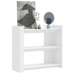 Clayre & Eef Sidetable 101x39x80 cm Wit Beige Hout Bloemen Wandtafel Wit Wandtafel