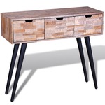 Clayre & Eef Sidetable 99x44x99 Cm Bruin Hout Rechthoek Wandtafel Haltafel Console Tafel Bruin Wandtafel Haltafel
