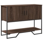 Clayre & Eef Sidetable 101x55x79 cm Bruin Wit Hout Rechthoek Wandtafel Bruin Wandtafel