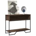 Clayre & Eef Sidetable 101x39x80 cm Wit Beige Hout Bloemen Wandtafel Wit Wandtafel