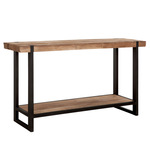 Clayre & Eef Sidetable 120x49x86 Cm Wit Ijzer Hout Halfrond Bloemen Wandtafel Haltafel Console Tafel Wit Wandtafel