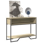 Clayre & Eef Sidetable 80x36x75 cm Grijs Ijzer Wandtafel Grijs Wandtafel