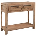Clayre & Eef Sidetable 70x43x78 Cm Bruin Hout Ijzer Rechthoek Wandtafel Haltafel Console Tafel Bruin Wandtafel Haltafel