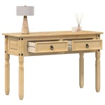 Clayre & Eef Sidetable 101x55x79 cm Bruin Wit Hout Rechthoek Wandtafel Bruin Wandtafel