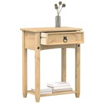 Clayre & Eef Sidetable 101x55x79 cm Bruin Wit Hout Rechthoek Wandtafel Bruin Wandtafel