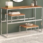 Clayre & Eef Sidetable 100x40x84 Cm Wit Hout Wandtafel Haltafel Console Tafel Wit Wandtafel Haltafel