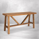 Clayre & Eef Sidetable 121x45x81 Cm Zwart Bruin Ijzer Hout Rechthoek Wandtafel Haltafel Console Tafel Zwart Wandtafel
