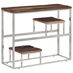 Clayre & Eef Sidetable 123x41x83 Cm Bruin Blauw Hout Wandtafel Haltafel Console Tafel Bruin Wandtafel Haltafel